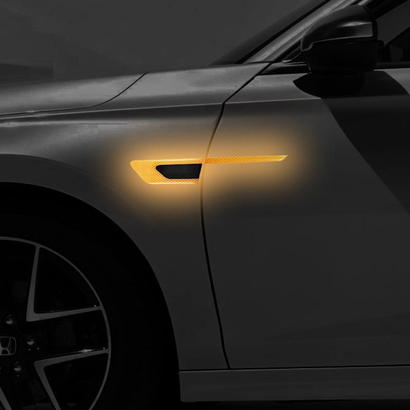 Reflective Carbon Fiber Anti-Collision Car Stickers for Handles, Door Bowl, and Mirrors
