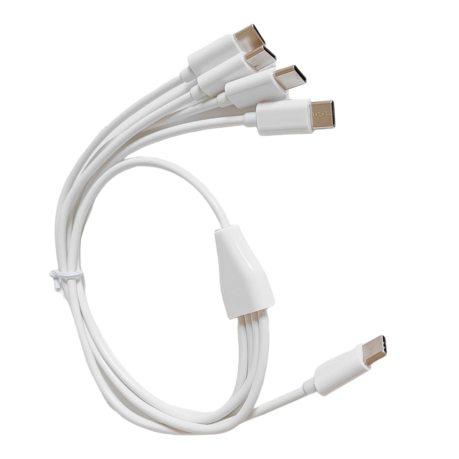 

4 in 1 Type-C Splitter Cable USB-C Type-C Charging Line for 4 Type-C Devices Electronics Charger Adapter Cord белый