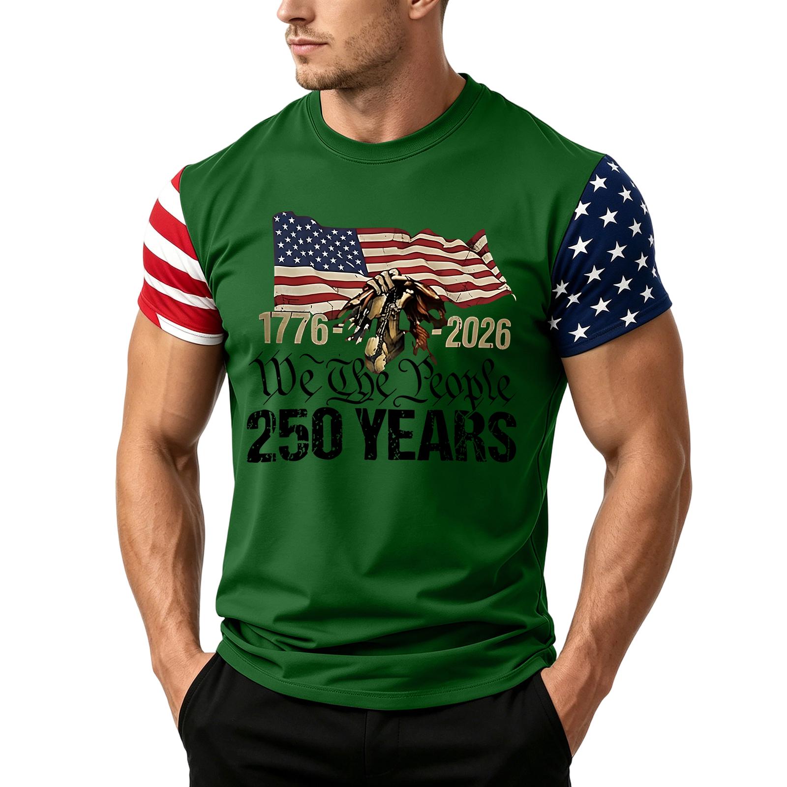 

Men s Short Sleeve T Shirt Loose Fit Casual Summer Top American Flag Print Patriotic Graphic Tee Lightweight Breathable Fabric L