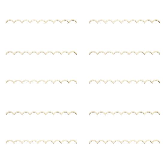 

10 Pcs Unfinished Decorative Wood Trim Scalloped Edge DIY Moulding Trim for Cabinet Window Shelf 10pcs F