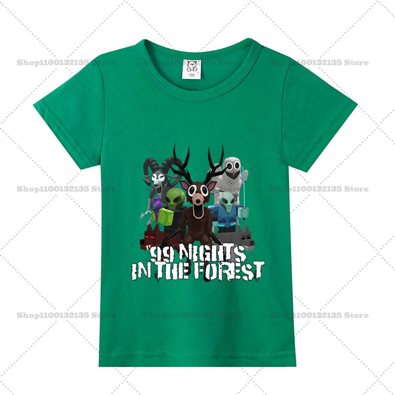 Game 99 Nights in The Forest Boys Girls T-Shirt Printed Cotton Children's Short Sleeve Casual Baby Short Sleeve Top T-Shirt Gift