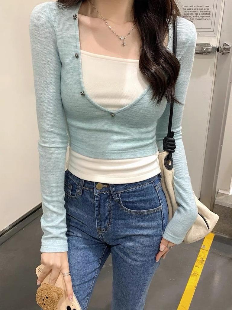Girl T Shirt Oversize Cotton Blend With Embroidery And Button Details For Spring Fashion