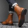 Fashion Fashion Brown Ankle Men's Leather Shoes Dress Boots Formal Shoes Men Autumn Winter Cowboy Boots For Men zapatos hombre vestir