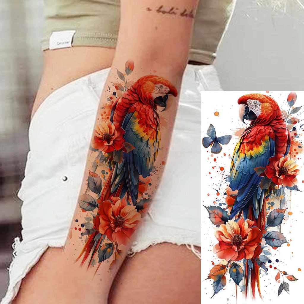1 list Unikátní Akvarelový Lev Tygr Zvířata Dočasné Tetování Dlouhotrvající Vodotěsný Liška Sova Falešná Tetovací Nálepka Body Art Tetování