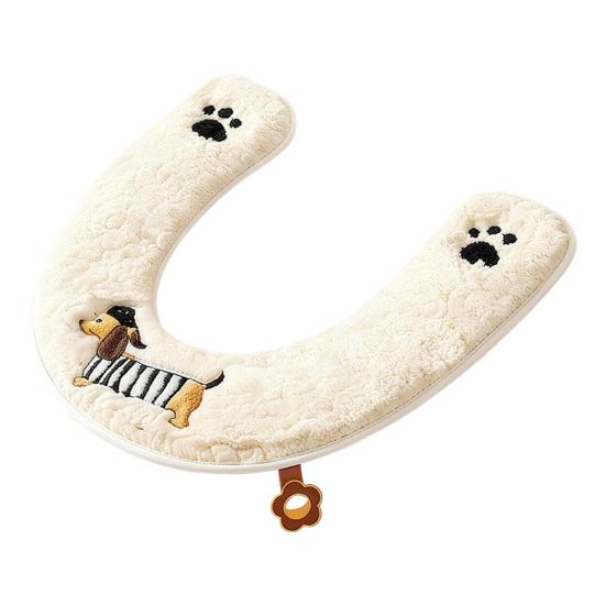 

Toilet Seat Upgraded Zipper Design Easy Installation Waterproof Plush Fabric Soft Animal Patterns Elastic Fit Toilet Seat Cover