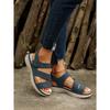 New Summer Women's Casual Wedge Heel Flat Soled Plus Size One Strap Sandals