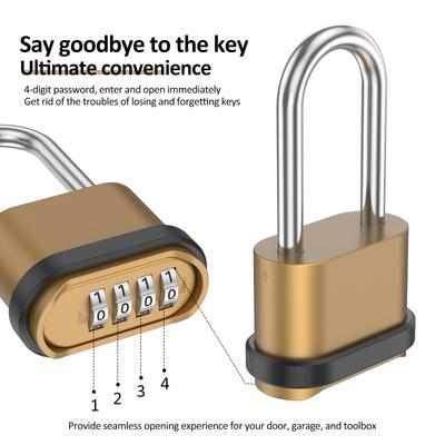 4-Digit Number Combination Padlock Zinc Alloy Sturdy Password Code Lock Waterproof Strong Hardened for Indoor Outdoor Fence Door