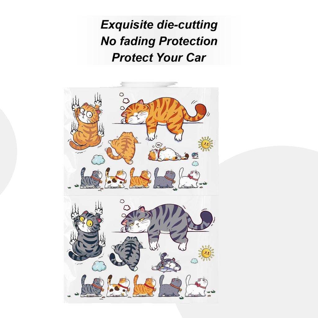 Funny Pet Cat Car Sticker Cat Scratch Car Decal Cute Lazy Cats Humor Bumper Decal Self-Adhesive Car Decoration Cat Theme Sticker