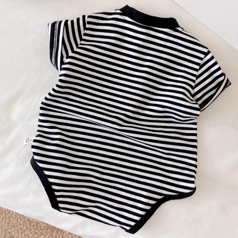Summer Baby Bodysuit For Toddler Boys Color Stripes Thin Breathable Jumpsuit One Piece Comfortable Style