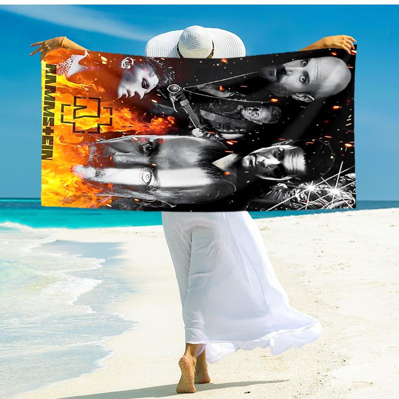 1pc Rammstein Heavy Metal Band Beach Towel,quick Drying Absorbent Beach Towel,outdoor Sports Swimming Beach towel,Soft and Comfortable Y73068