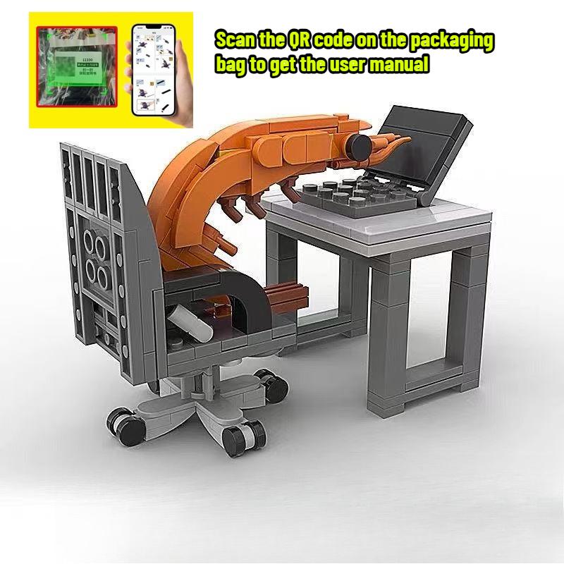 2025 New MOC Shrimp Model Figurines Building block Creative Adult Office Desk Prank Puzzzle Assembly Brick Ornament Toys