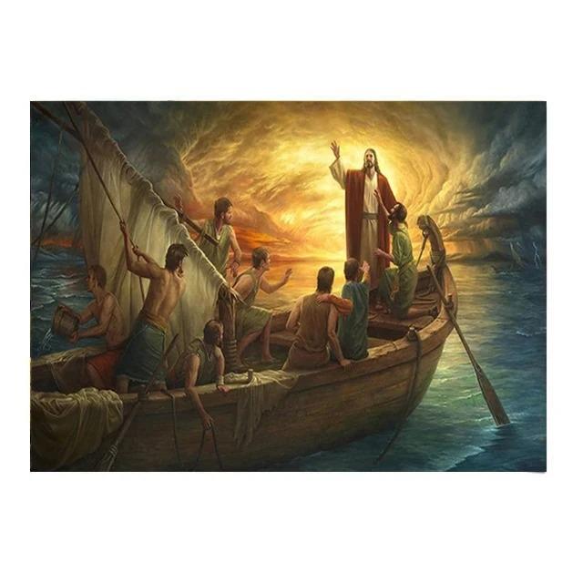 Dio Cristiano Gesù Il Buon Pastore Cristo Credenza Fede La Samaritana Poster Stampe Pittura su Tela Arte da Parete Decorazione Stanza