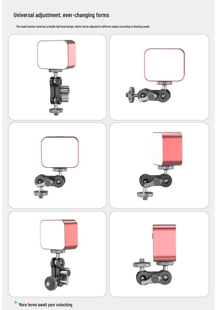 Compact Rechargeable Fill Light with Adjustable Brightness for Mobile Live Streaming and Selfies
