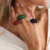 IngeSight.Z Simple Irregular Geometric Resin Wide Chunky Rings Women Vintage Stacking Finger Ring Jewelry Accessories Gift New
