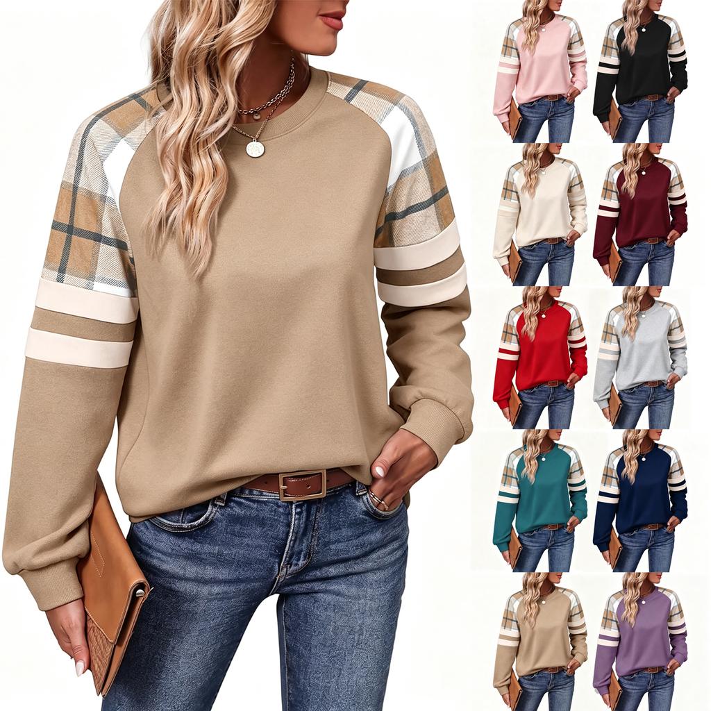 Women's Fashion Casual Long Sleeve Crewneck Pullover Sweatshirt for Everyday Wear