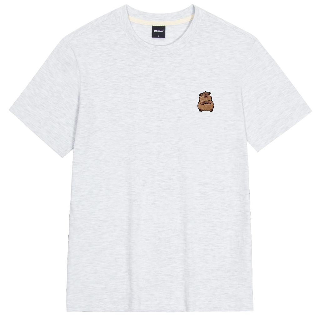 OKSTAR Capybara Embroidered Short Sleeve T-Shirt (Type C)