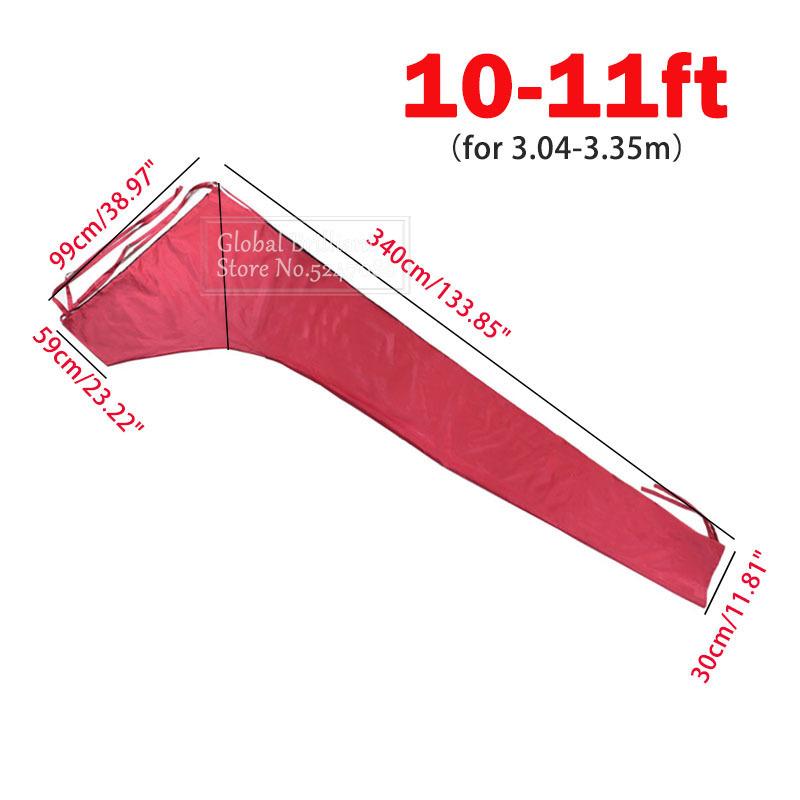 210D Für 8-13Ft Großsegel-Baumabdeckung Bootssegelabdeckung Wasserdicht Anti-UV-Sonnenschutz Staubdichte Baumsegelabdeckung Bootsabdeckung Rot
