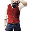 V Neck Men's Suits Vest Casual Classic Formal Business Herringbone Tweed Slim Fit Waistcoat For Wedding Groomsmen