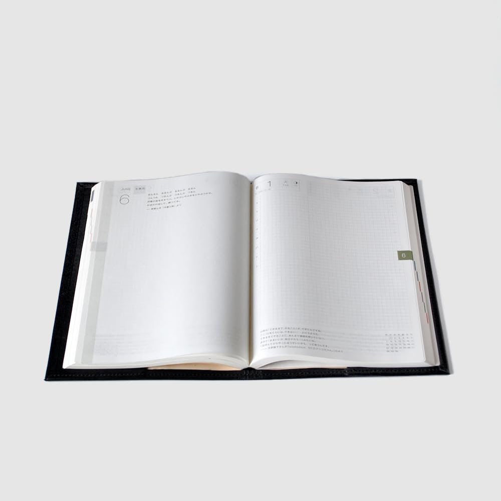 Handmade genuine leather book cover, A5 size (black), made in Japan by a bag maker