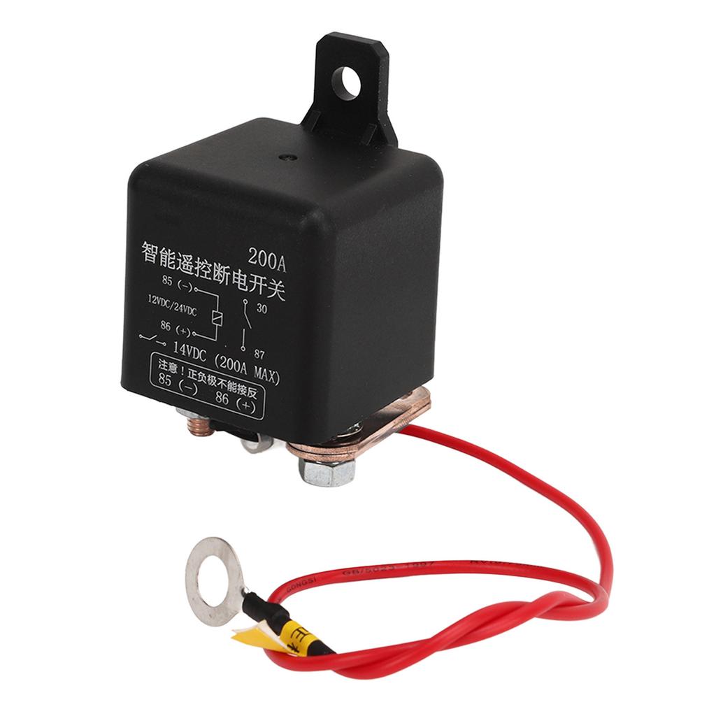 Fjärrkontrollerad batteriavstängare 12V 2,4W 200A Säker batteri på/av-brytare för bilar