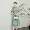 Silk Dress Medium and Long Summer New Temperament Jacquard Short Sleeve Mulberry Silk Skirt Women