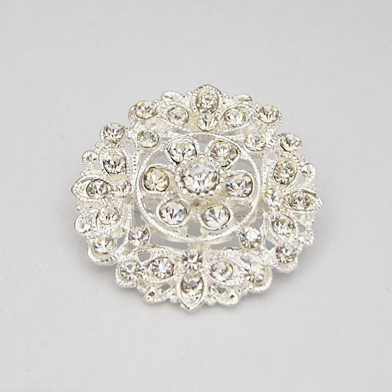 Korean Style Exquisite Alloy Small Flower Rhinestone Silver Plated Brooch Lapel Pin B912 Zhenyao Jewelry
