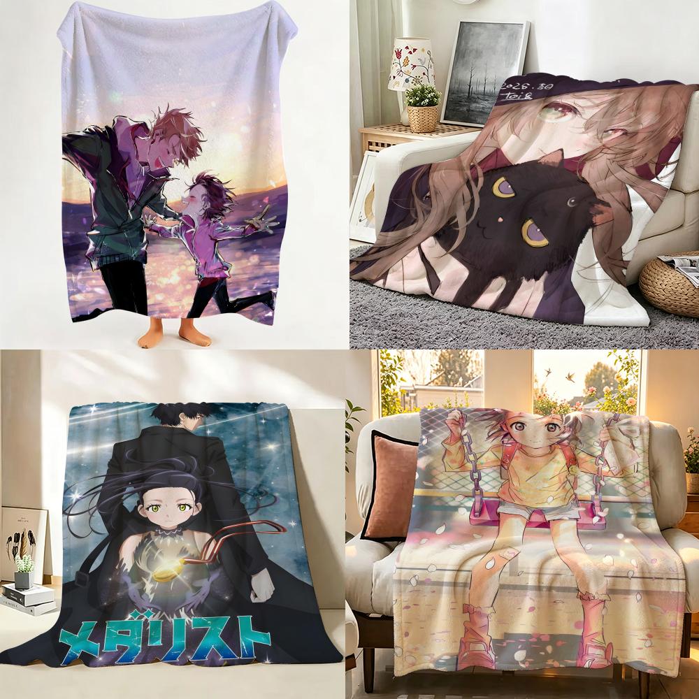 Anime M Medalist Throw Flannel Throw Blanket Suitable for Sofa Living Room Bedroom
