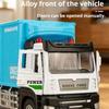 1:32 Scale Refrigerated Freezer Truck Toy Model Metal Diecast Waste Soil Transport Vehicles Doors Opened Pull Back Holiday Gifts