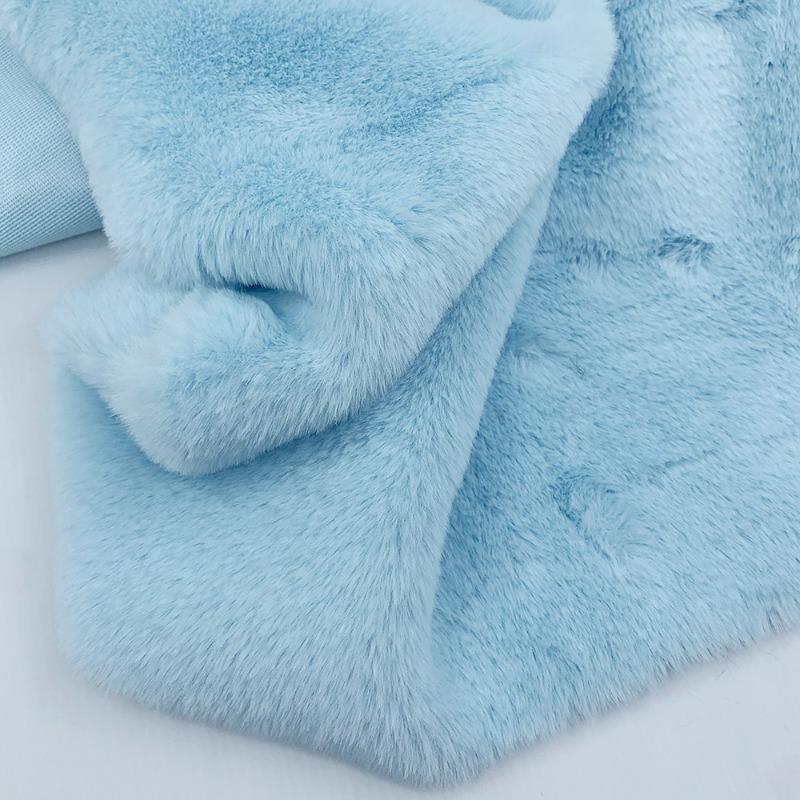 10mm Thickened Imitate Rabbit Fur Plush Fabric Thickened Polyester Artificial Wool Doll Cotton Doll Material Decorative Fabric