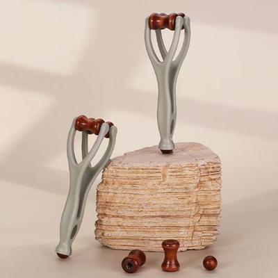 Yousheng 2 Stuks Houten Vinger Massager Draagbare Acupressuur Roller En Gua Sha Tool voor Hand Ontspanning Draagbaar Stress Verlichting Handgereedschap