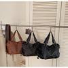 Women's Retro Punk Motorcycle Tote Bag with Rivets - Large Capacity, Fashionable Handheld or Shoulder Style