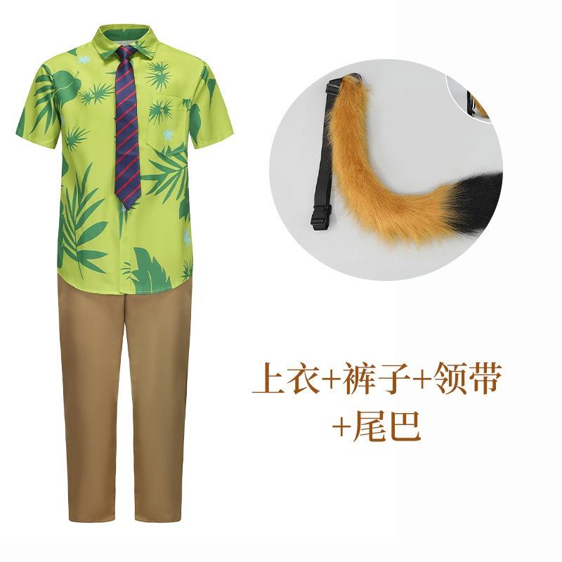 Crazy Animal City Nick Fox Clothing Children's Play Clothing Floral Short Sleeve Shirt Stage Performance Clothing