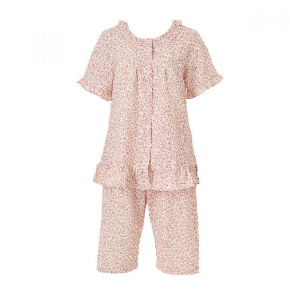 Venus Cool Jijimi Pastel Leaf Pattern Pajamas[vpas205w] Pink/85