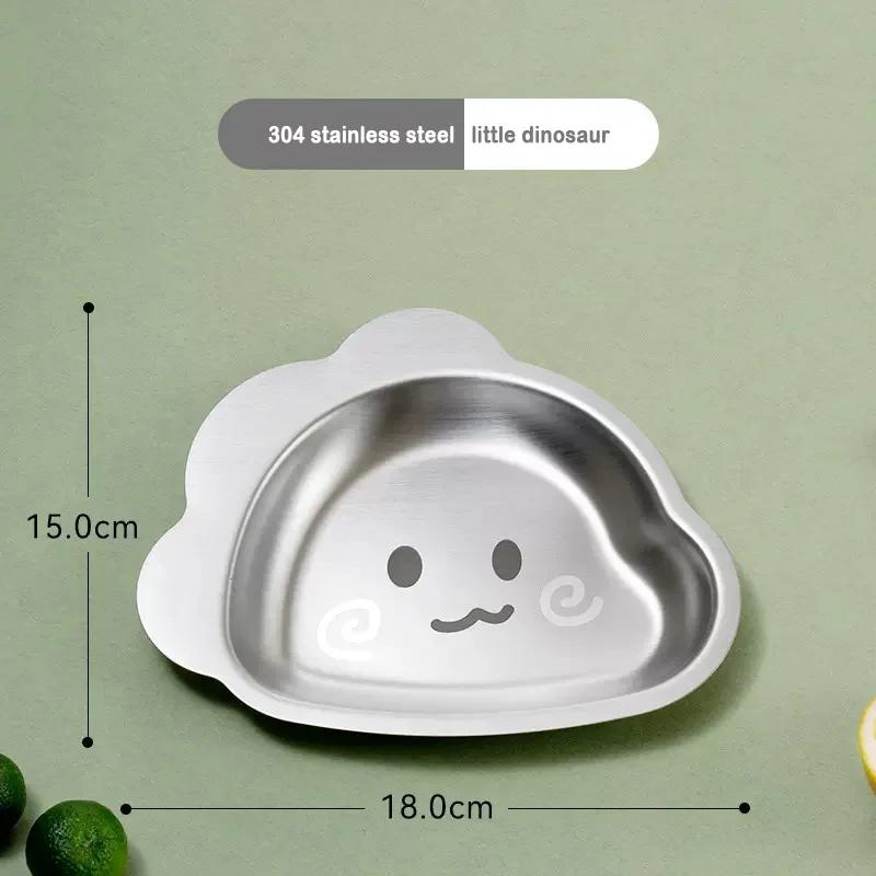 316 children's tableware Cartoon dinner plate Kindergarten school 304 stainless steel plate Cute baby food plate
