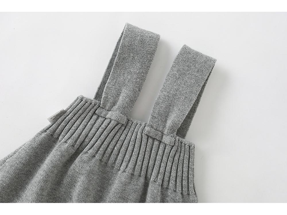 Gestrickte Baumwoll-Baby-Overalls mit offenem Schritt für 0-2 Jahre, Jungen & Mädchen, geeignet für Frühling/Herbst