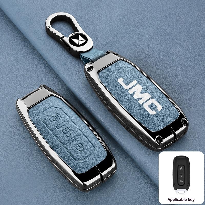 Zinc Alloy Leather Car Key Fob Case For Ford Territory Ev Jiangling Jiangling Domain Tiger 7 9 Key Fob Accessories