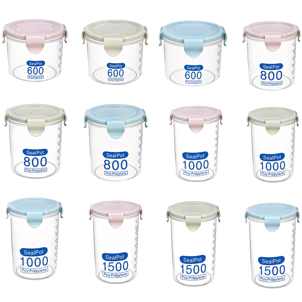Transparent Sealed Cans for Kitchen Plastic Grain Storage Boxes Cans for Food
