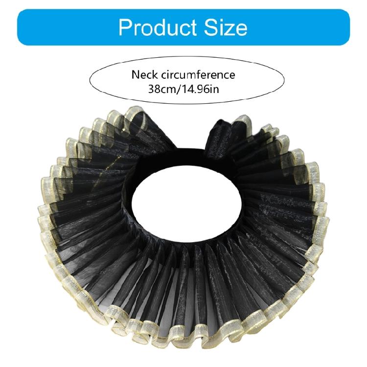 Odpinany kołnierz renesansowy ze złotym obszyciem, marszczony sztuczny kołnierzyk, akcesorium do kostiumu na wydarzenie tematyczne średniowieczne