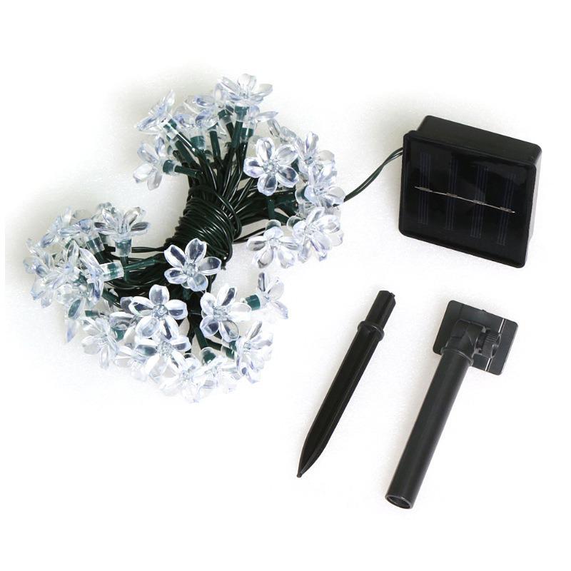 Solar LED Cherry Blossom String Lights for Outdoor Christmas Décor