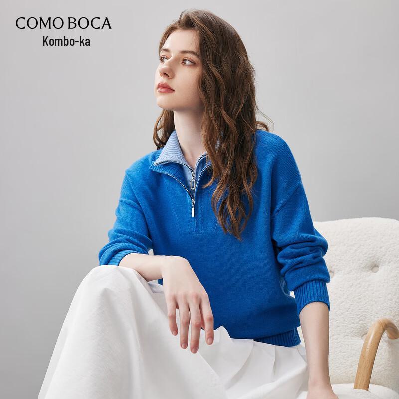 Women s Faux Two-Piece Thickened Loose Wool Sweater L