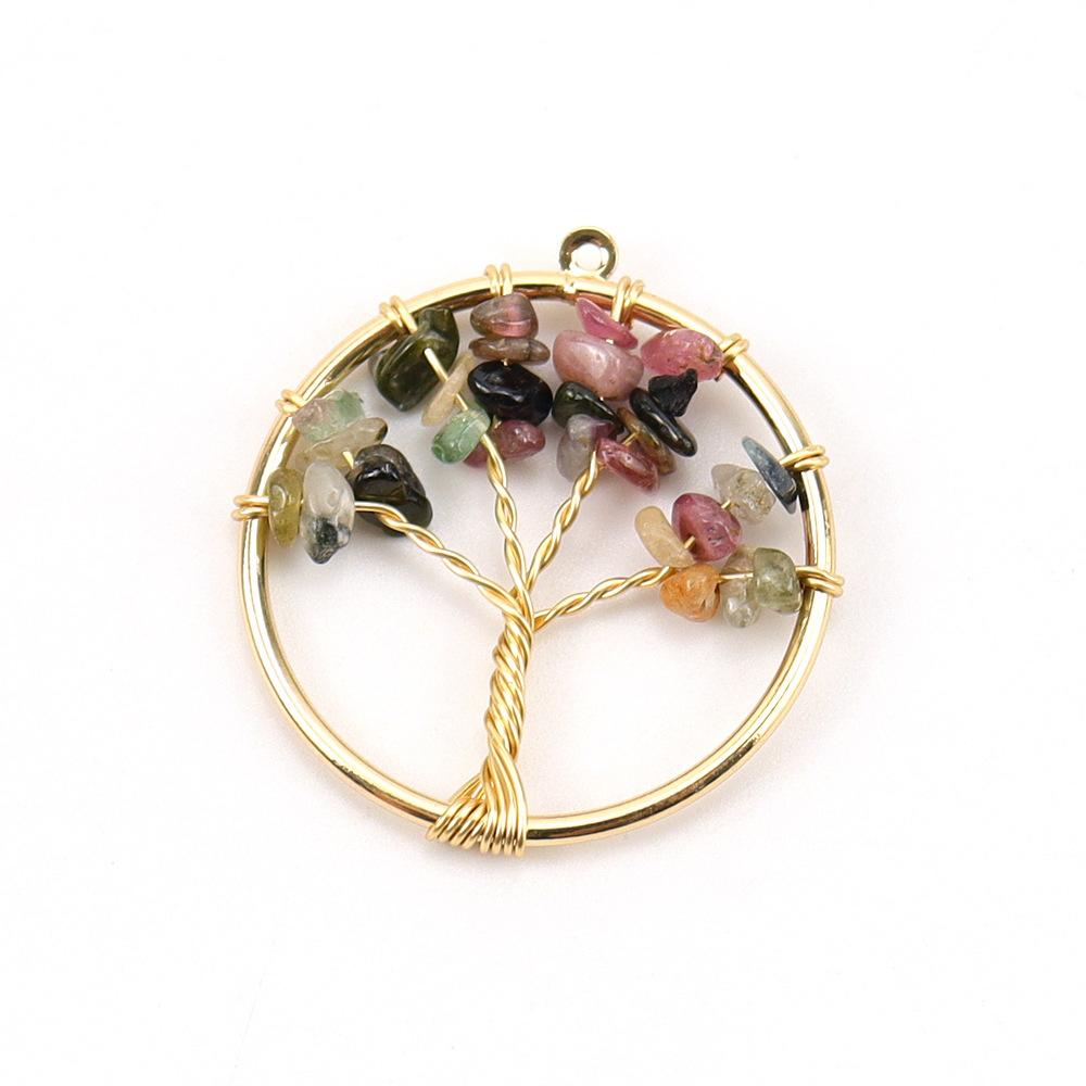 3Cm Tree Of Life Pendant Natural Crystal Gravel Fortune Tree Necklace Accessories N114