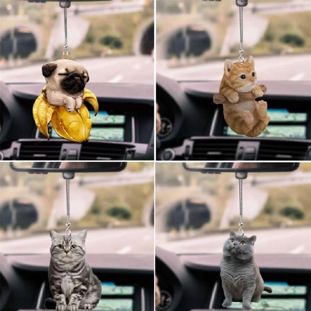 Car Interior Decor Car Hanging Ornament Animal Acrylic Pendant Cat Car Pendant Car Acrylic Pendant