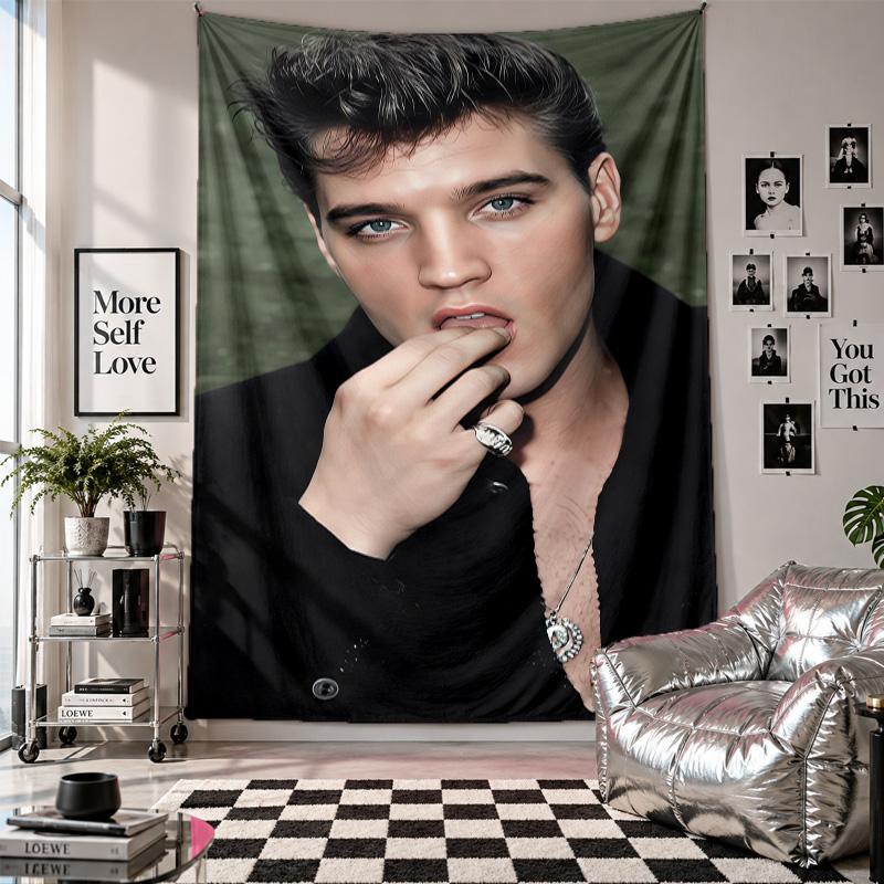 Wall TapestryElvis Presley Art Hanging Cloth Decorative Background Cover for Room Decoration