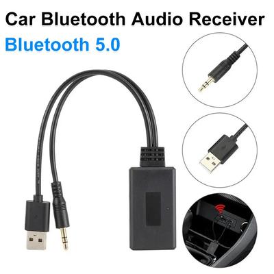 Evrensel Araba Kablosuz Bluetooth Uyumlu Alıcı USB 3.5Mm Yardımcı Medya Bluetooth 5.0 Müzik Çalar Ses Kablosu Adaptörü