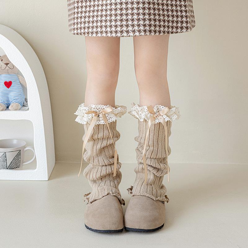 Mädchen Socken Spitze Schleife Lolita Langflor Socken Niedlich Frühling Und Herbst Ballett Mädchen Baby Wade