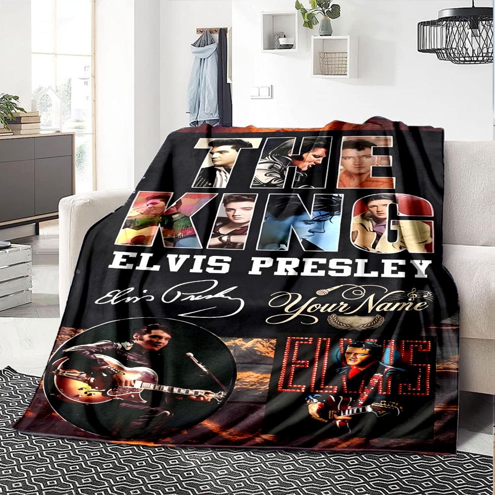 Elvis Presley Personalisierte Textdecke Überwurf Personalisierte Decke Warme Dekoration für Nickerchen Picknicks Bettwäsche Bürostuhl für Alle Anlässe