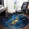 1PC Music Notes Office Round Area Rug, Mat Suitable For Office, Under Office Chairs Bedroom Living Room Home Decor, Room Deco