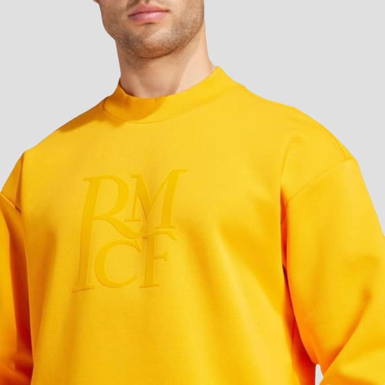 Adidas Real Madrid Logo Print Sweatshirt Herren Sweatshirt Gelb IT3808