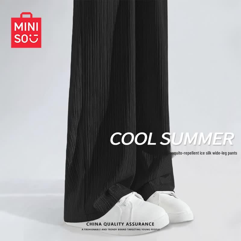 MINISO Women's Ice Silk Wide-Leg Pants