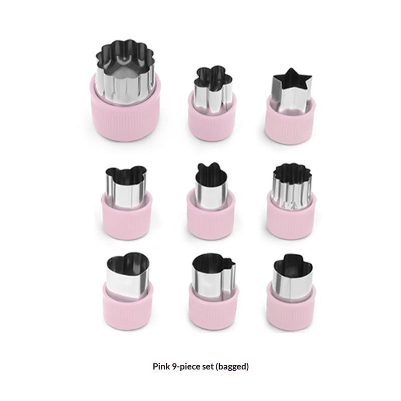 9Pcs/Stainless Steel Cookie And Vegetable Cutting Set Mini Fruit Cookie Embossing Molds Children'S Baking